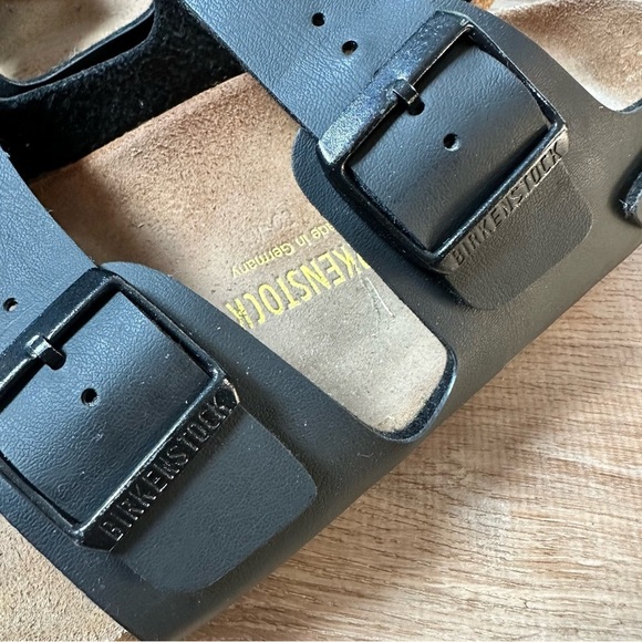 Mens Classic Birkenstock Milano Black Leather Sandals Size US 12 EU 45 - Picture 9 of 12